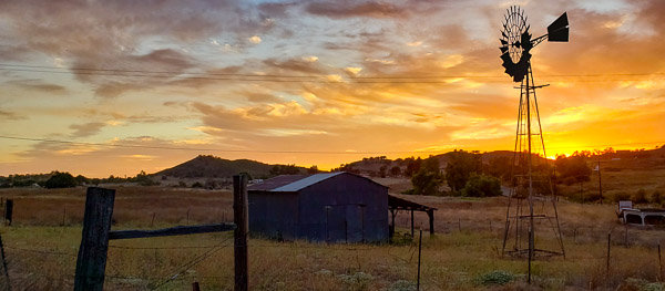Shed and wind mill